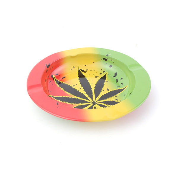 Stainless Steel Rasta Cannabis Leaf Ashtray